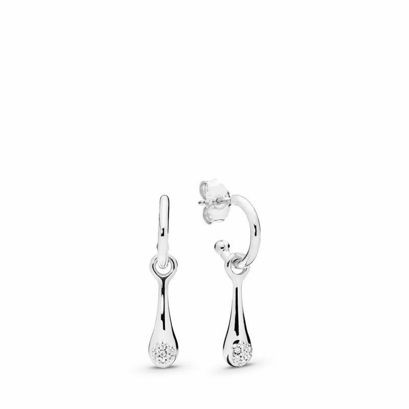 Pandora Modern Lovepods™ Earrings Ireland - Sterling Silver/Cubic Zirconia - 231786YSK